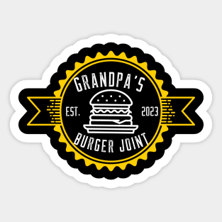 Grandpa's Burger Joint Gold Design Sticker